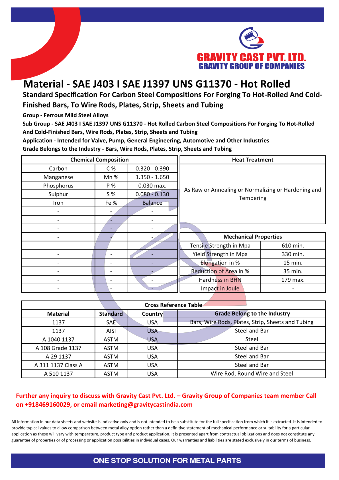 SAE J403 I SAE J1397 UNS G11370 - Hot Rolled.pdf